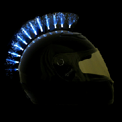 White Fiber Optic Helmet Mohawk